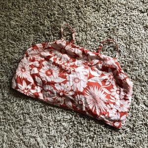 American Eagle | Burnt Orange & White Floral Tie Back Crop Top